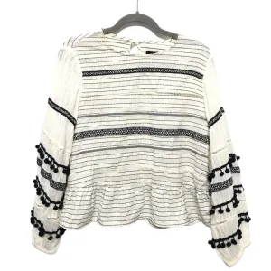 Black & Cream Top Long Sleeve Zara, Size L