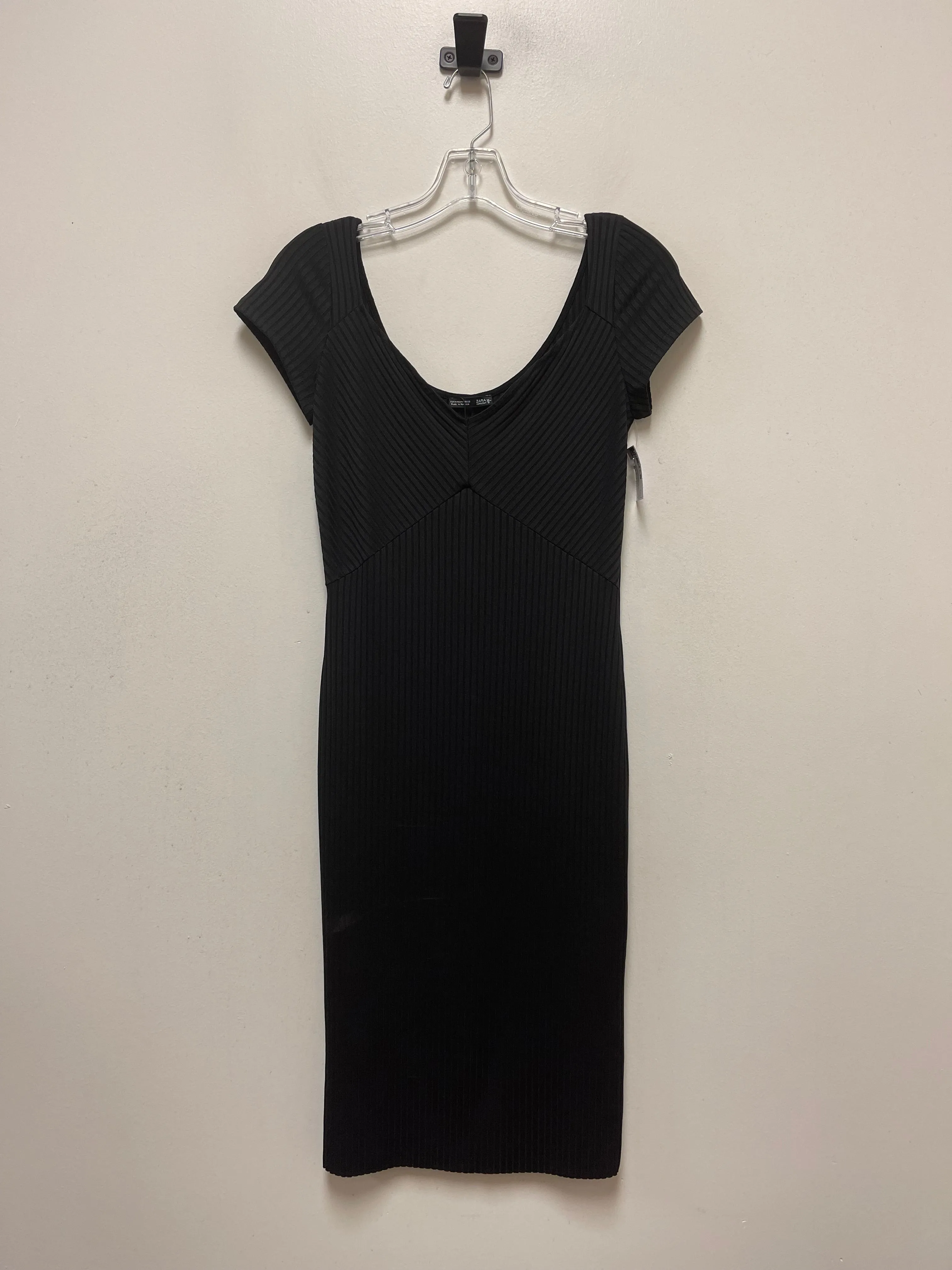 Black Dress Casual Midi Zara, Size M
