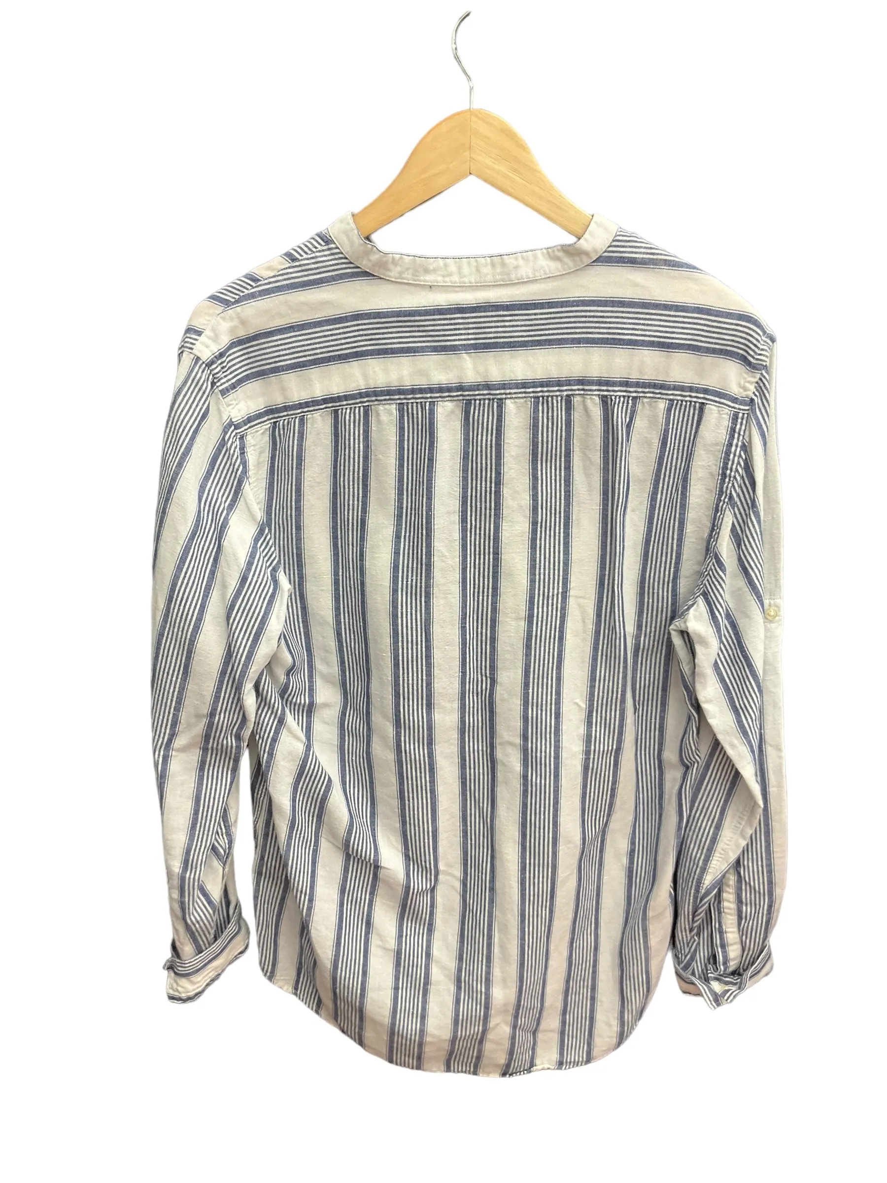 Blue & White Top Long Sleeve Zara, Size M