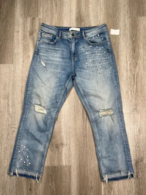Blue Denim Jeans Cropped Zara Basic, Size 8