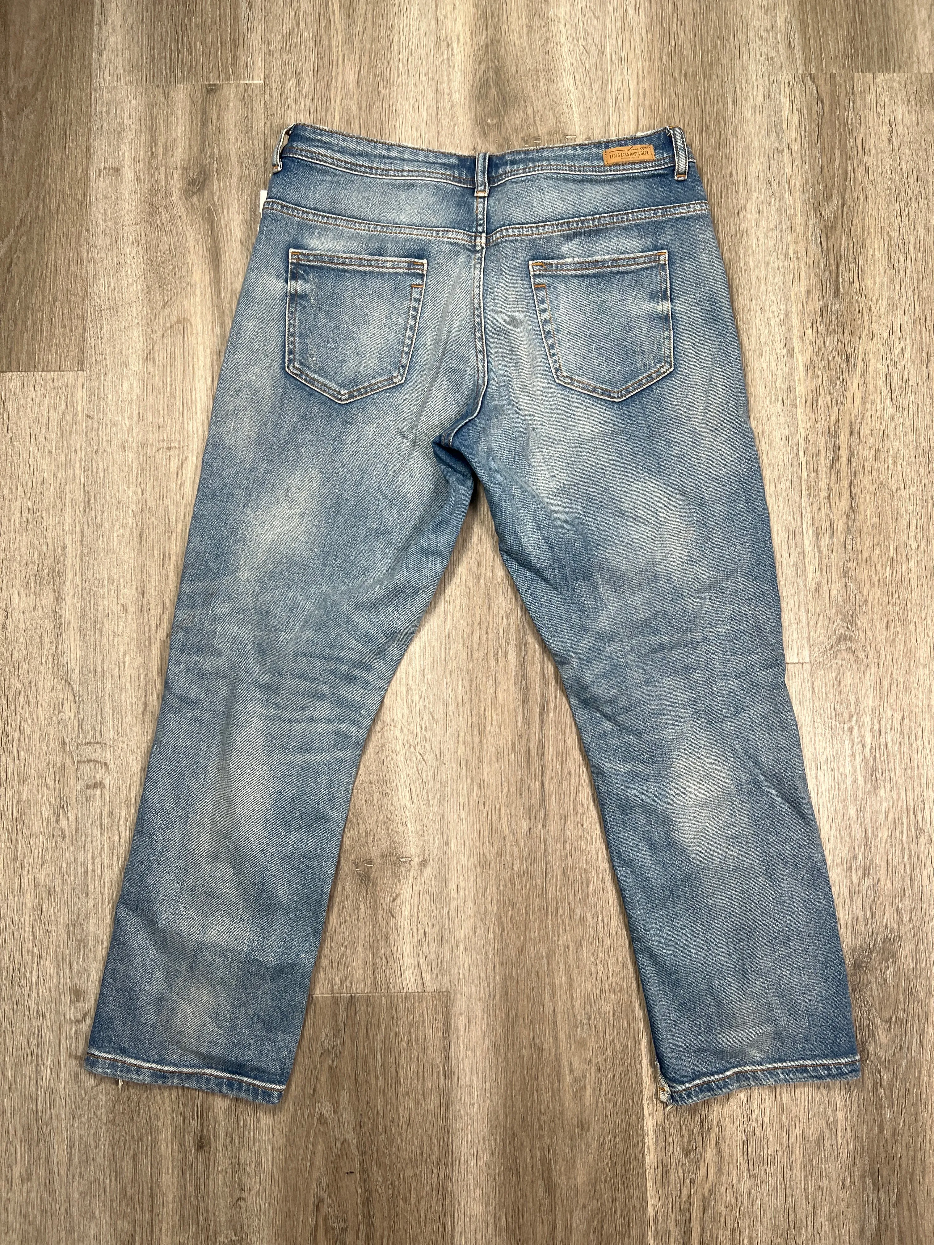 Blue Denim Jeans Cropped Zara Basic, Size 8