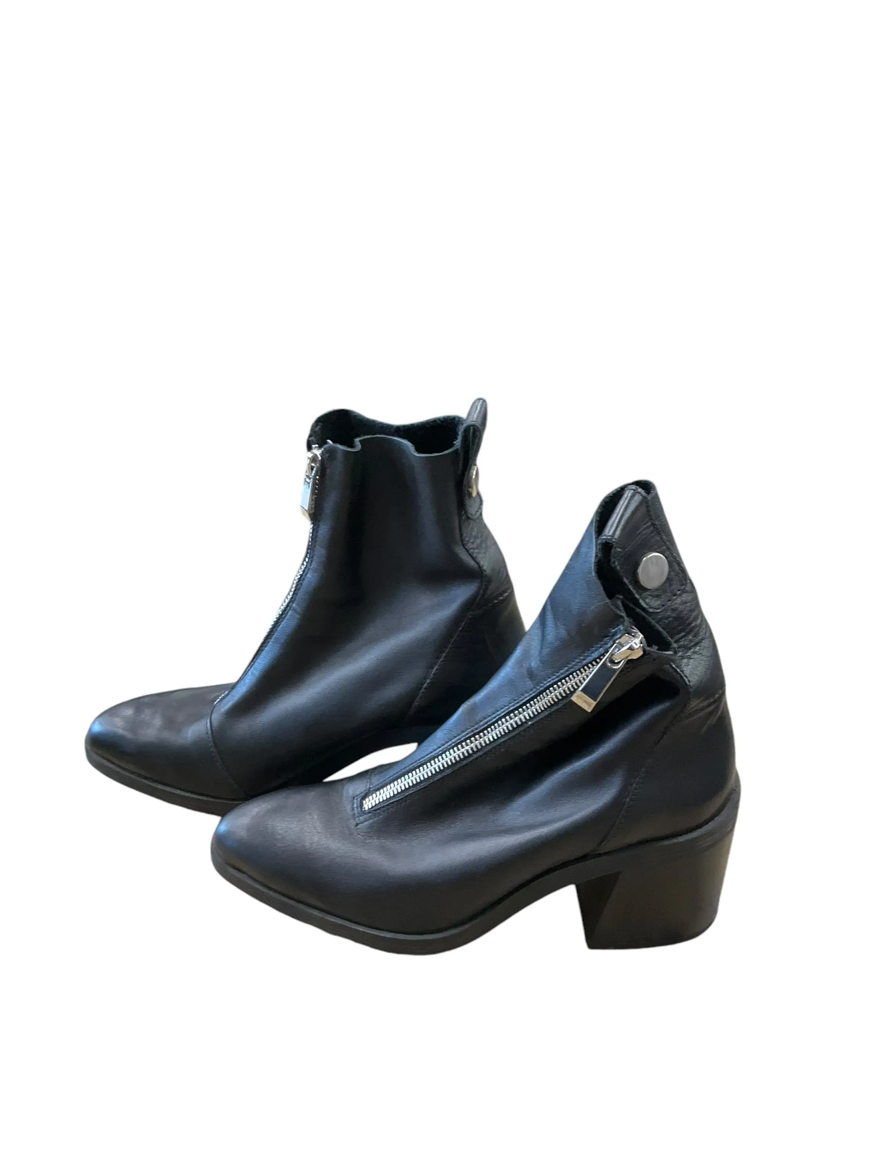 Boots Ankle Heels By Zara In Black, Size: 6.5