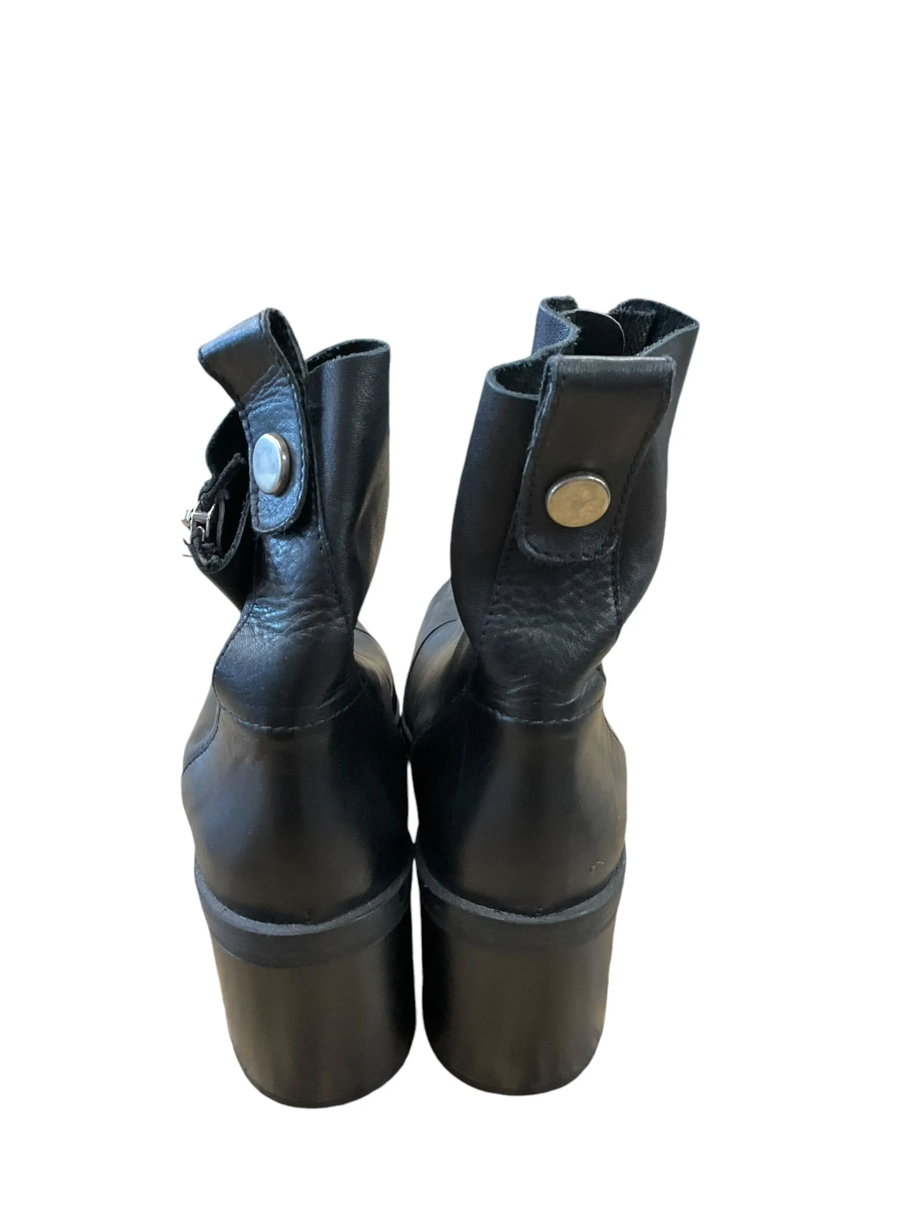 Boots Ankle Heels By Zara In Black, Size: 6.5